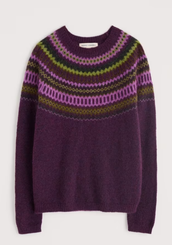 Seasalt Annik Fair Isle Jumper Modernist Grape Oak Mix