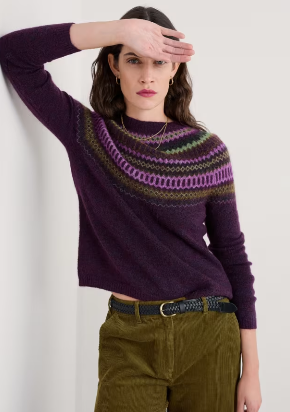 Seasalt Annik Fair Isle Jumper Modernist Grape Oak Mix