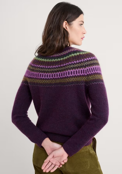 Seasalt Annik Fair Isle Jumper Modernist Grape Oak Mix