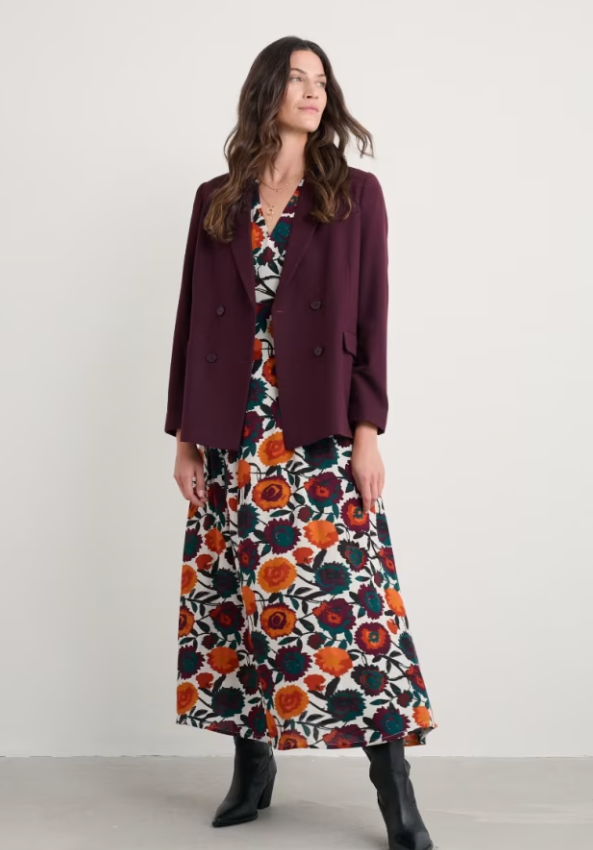 Seasalt Etta Printed Above-Ankle Dress Figurative Floral Aran