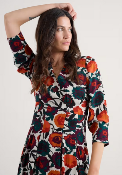 Seasalt Etta Printed Above-Ankle Dress Figurative Floral Aran