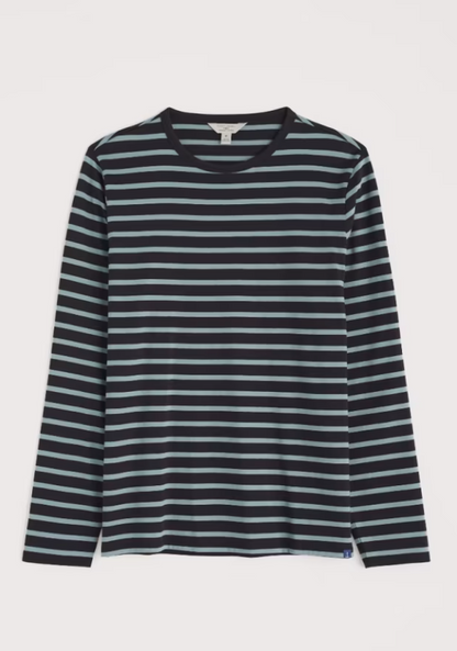 Seasalt Men's Crew Neck Sailor Shirt Breton Onyx Light Wade