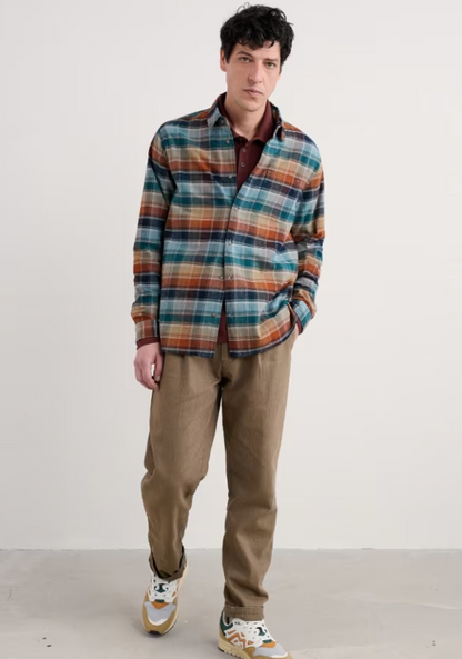 Seasalt Men's Fathomer Checked Shirt Root Cellar Light Wade