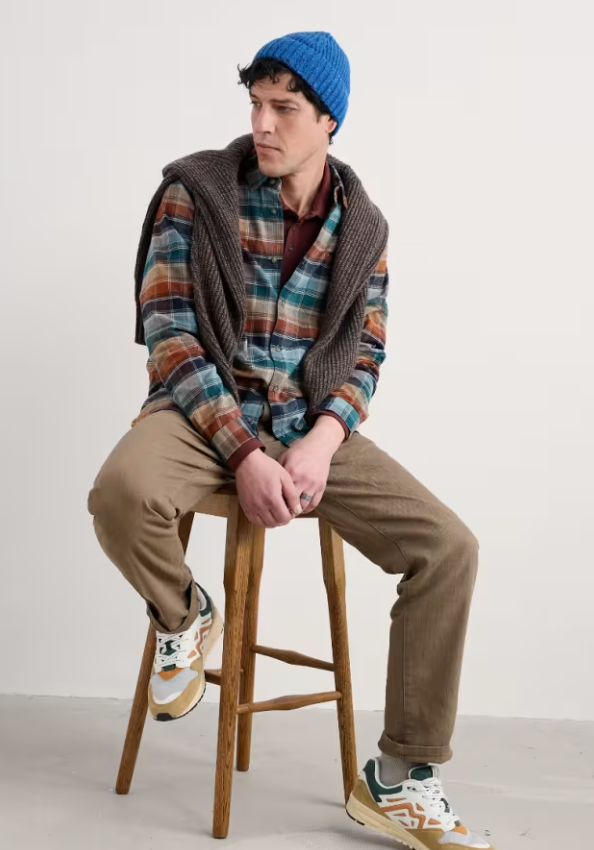 Seasalt Men's Fathomer Checked Shirt Root Cellar Light Wade