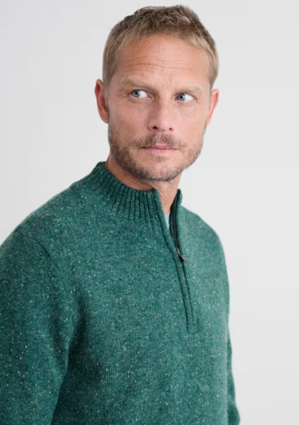 Seasalt Men's Reefpoint Half Zip Jumper Dark Lake