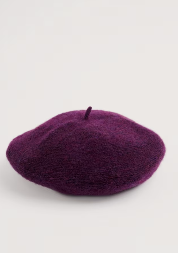 Seasalt Needle Tip Mohair Blend Beret Grape