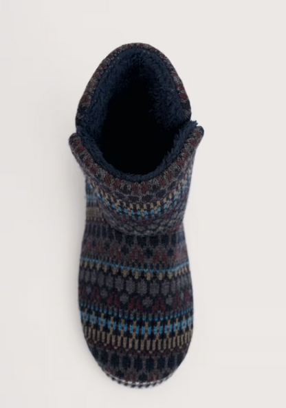 Seasalt Northaway Men's Fair Isle Fleece Lined Slipper Boots Larner Maritime