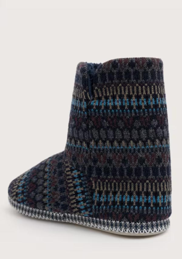 Seasalt Northaway Men's Fair Isle Fleece Lined Slipper Boots Larner Maritime