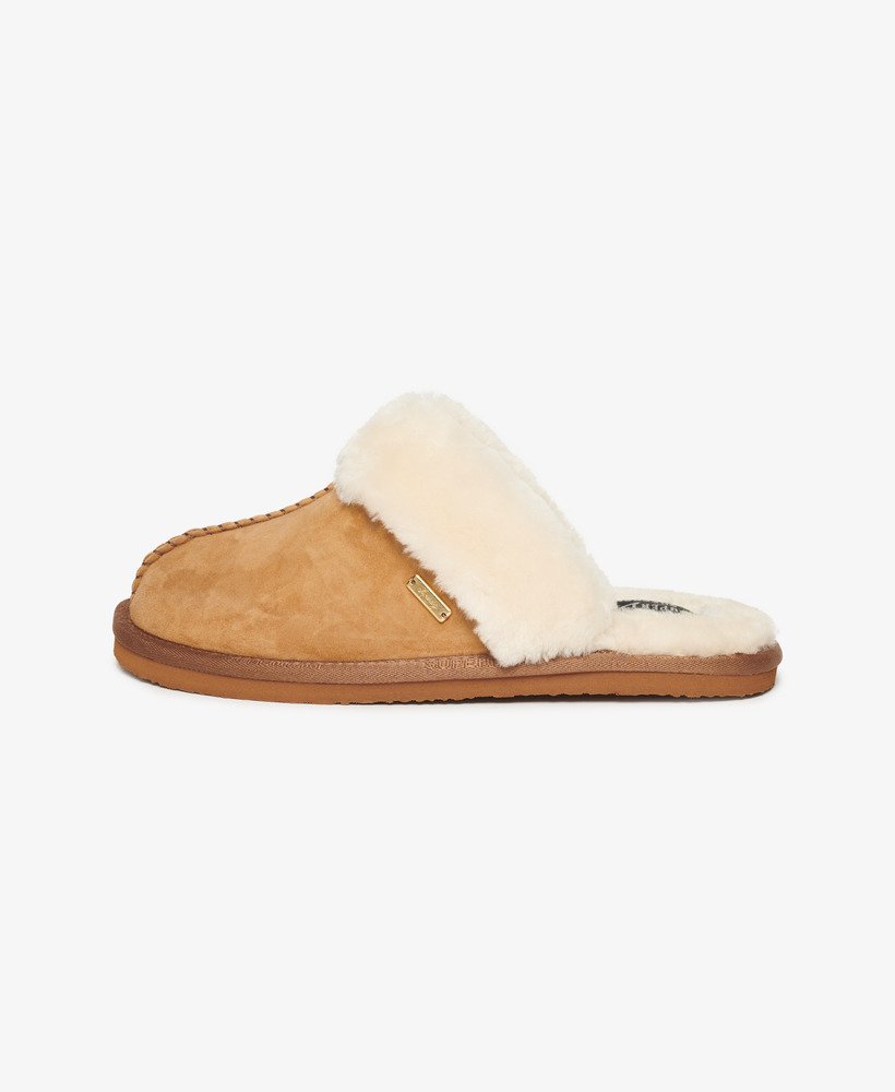 Superdry Suede Mule Slipper Tan