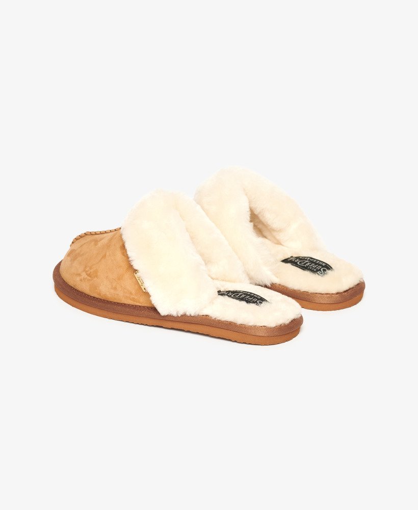 Superdry Suede Mule Slipper Tan