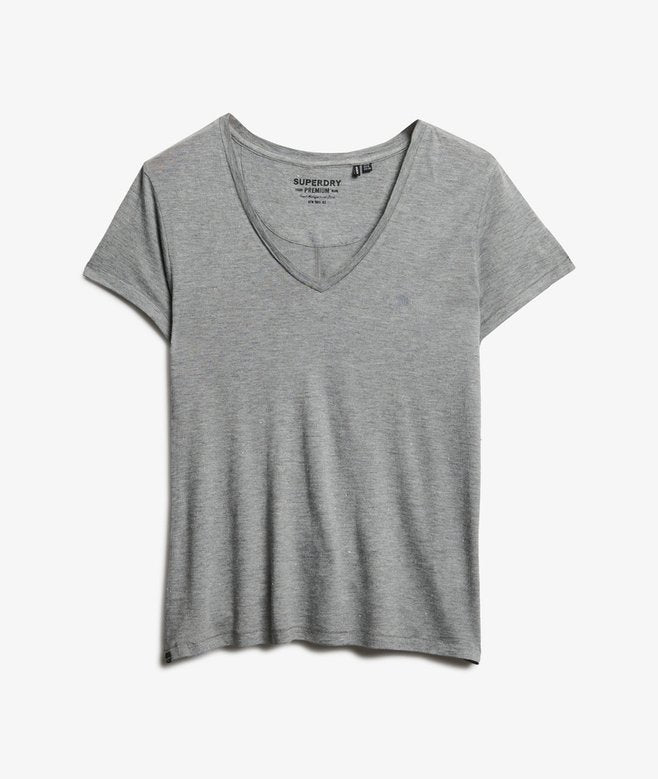 Superdry Studios Slub Embroidered T-Shirt Silver Metallic