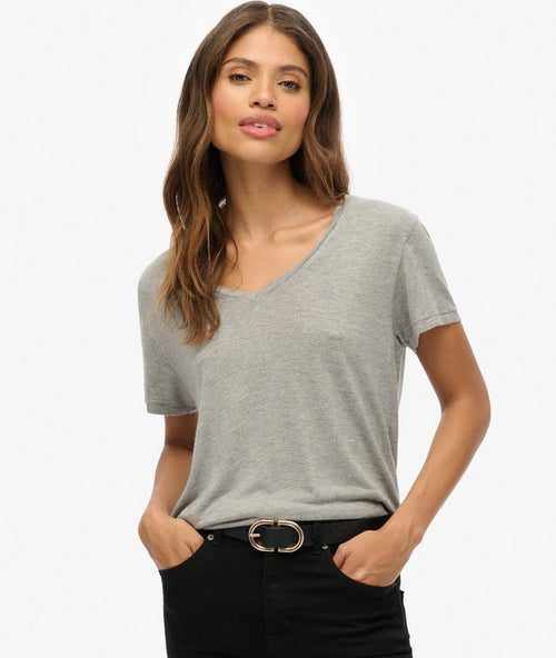 Superdry Studios Slub Embroidered T-Shirt Silver Metallic