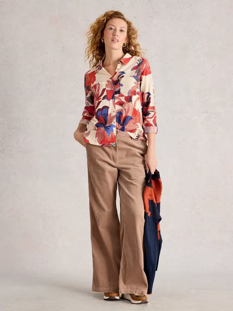 White Stuff Sophie Printed Shirt Ivory
