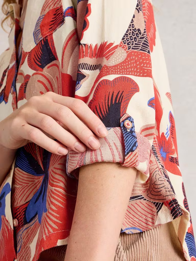 White Stuff Sophie Printed Shirt Ivory