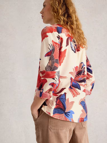 White Stuff Sophie Printed Shirt Ivory