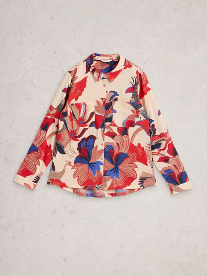 White Stuff Sophie Printed Shirt Ivory