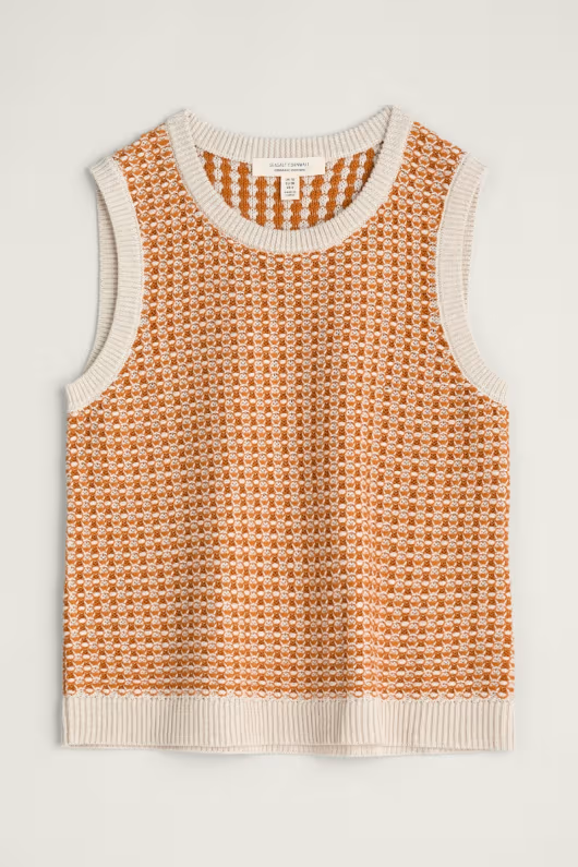 Seasalt Lichen Stone Knitted Vest Downwind Chalk Spice