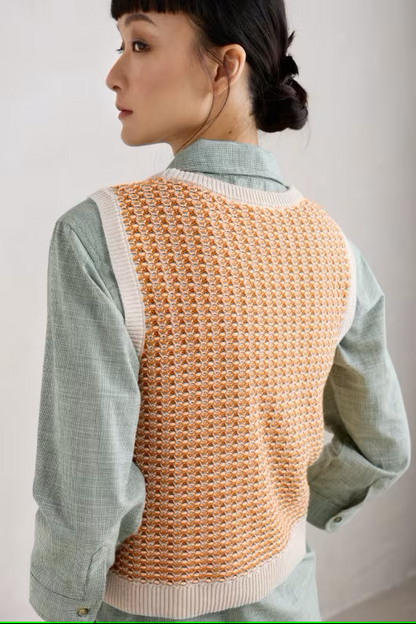 Seasalt Lichen Stone Knitted Vest Downwind Chalk Spice