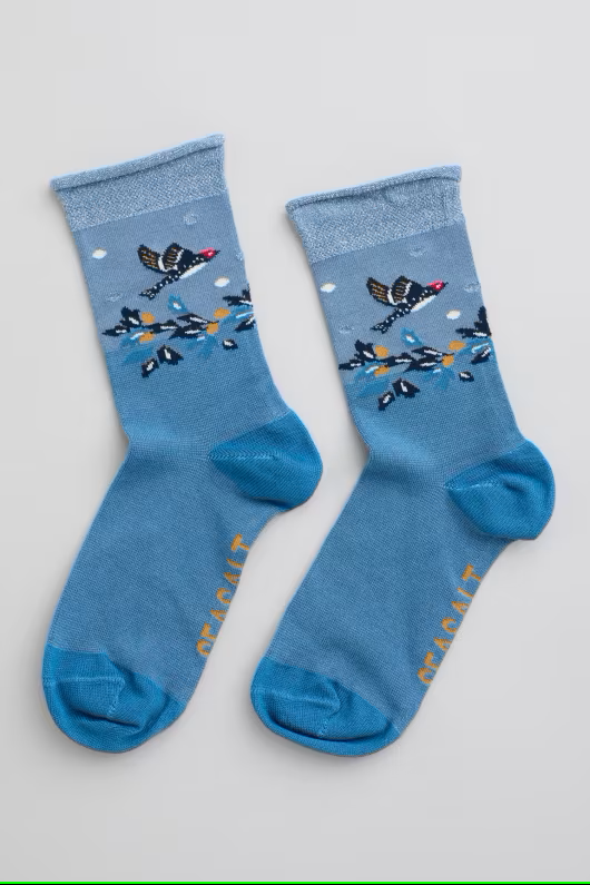 easalt Snowy Scenes Socks Gwennol Starling Women's socks winter socks