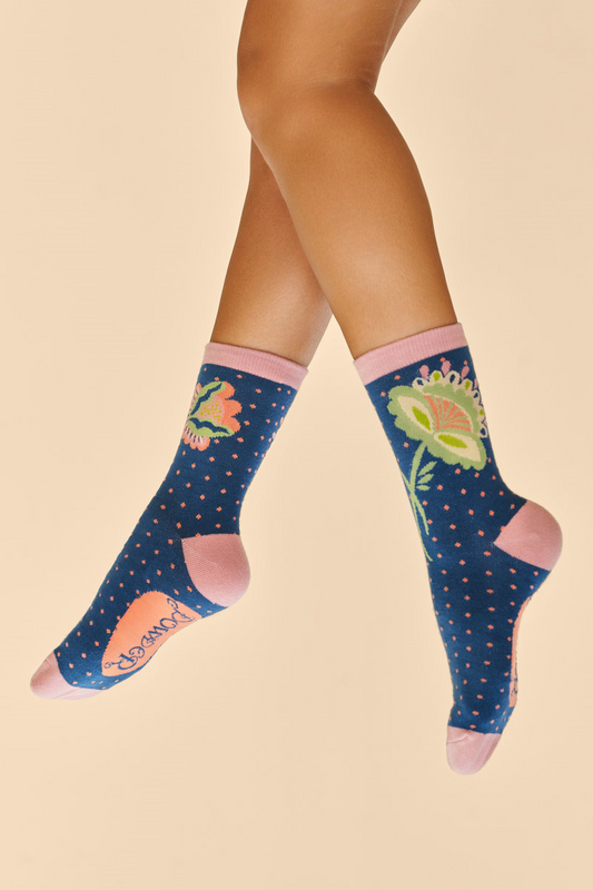 Powder Scandinavian Stems Ankle Socks Navy