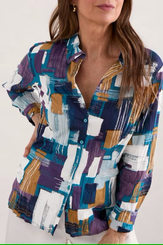 Seasalt Sale Seasalt Larissa Shirt Stitched Abstract Starling Seasalt Clothing Womens shirt Larissa Shirt