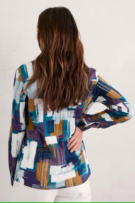 Seasalt Larissa Shirt Stitched Abstract Starling