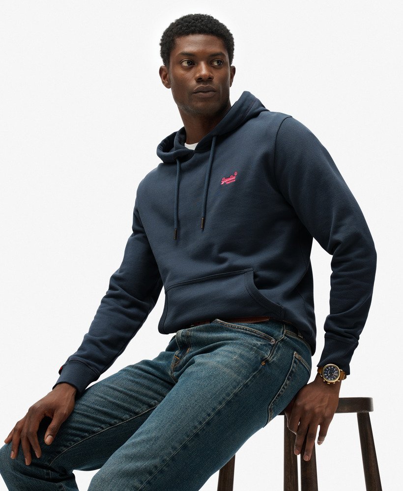 Superdry Essential Logo Hoodie Stormy Weather Blue