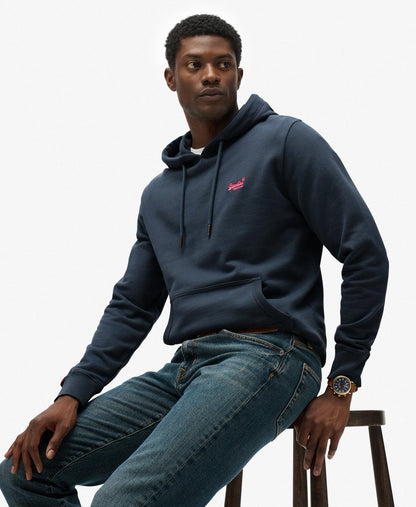 Superdry Essential Logo Hoodie Stormy Weather Blue