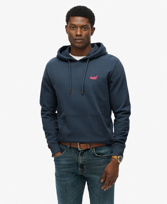 Superdry Essential Logo Hoodie Stormy Weather Blue Superdry clothing Mens hoodie Essential Logo Hoodie