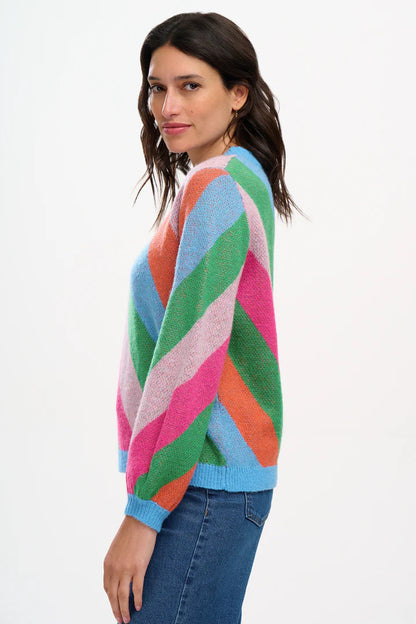 Sugarhill Brighton Essie Jumper Multi Diagonal Stripe