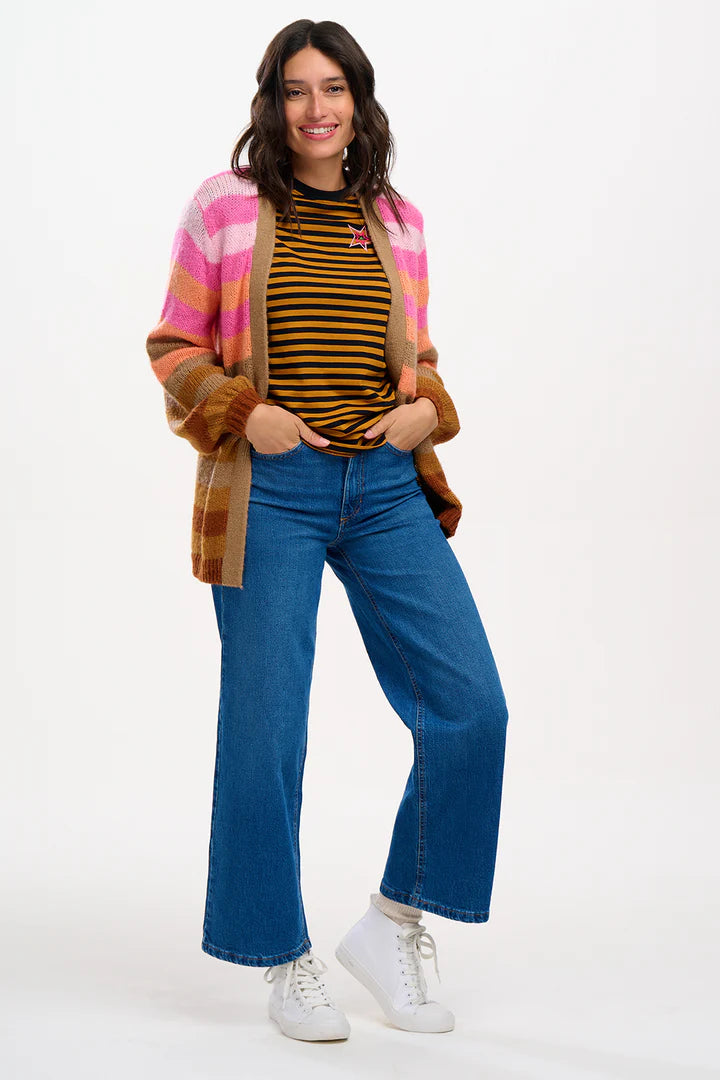 Sugarhill Brighton Yvette Cardigan Multi Ombre Stripe