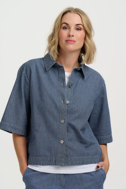 Sugarhill Brighton Amity Jacket Blue Stripe Denim