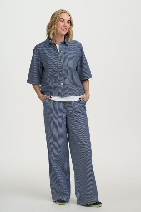 Sugarhill Brighton Amity Jacket Blue Stripe Denim