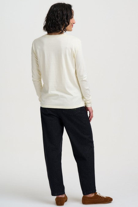 Sugarhill Brighton Brunswick Jersey Top White Heart Flower