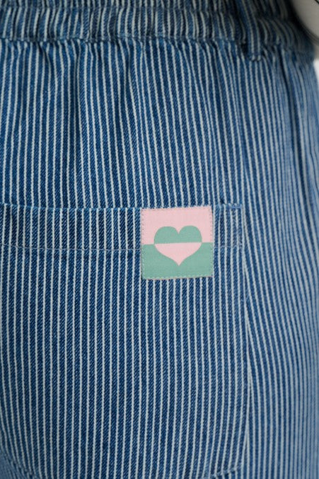 Sugarhill Brighton Fifi Wide Leg Trousers Blue Stripe Denim