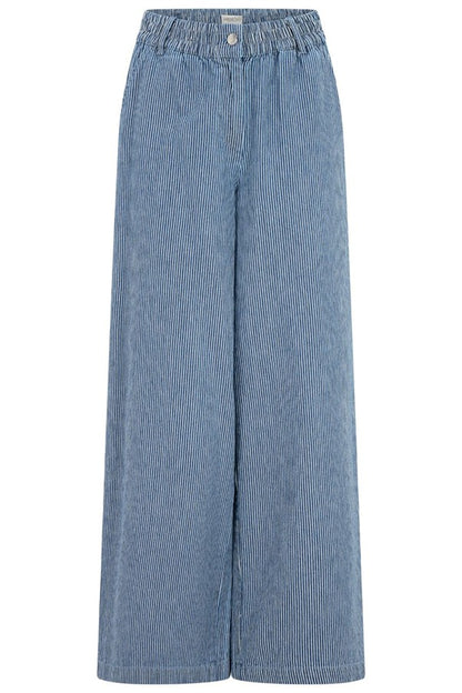 Sugarhill Brighton Fifi Wide Leg Trousers Blue Stripe Denim