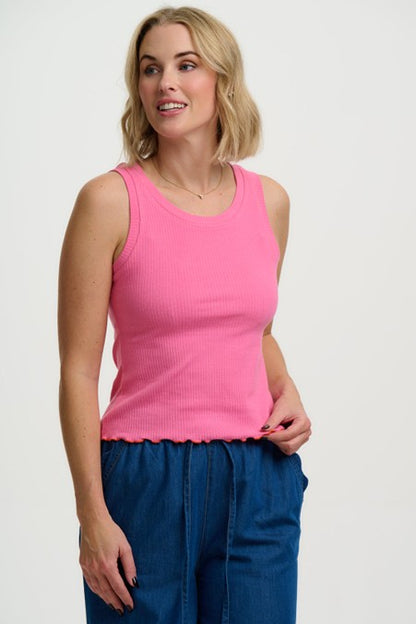 Sugarhill Brighton Kara Ribbed Vest Top Pink
