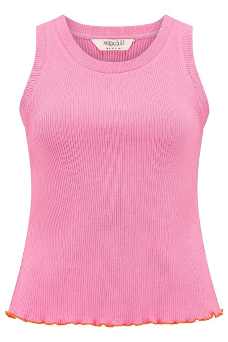 Sugarhill Brighton Kara Ribbed Vest Top Pink
