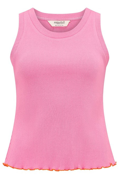 Sugarhill Brighton Kara Ribbed Vest Top Pink