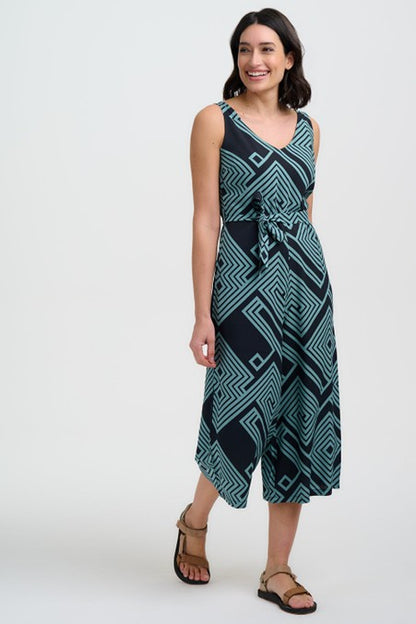 Sugarhill Brighton Lamiah Jumpsuit Black/Green Geometric Lines