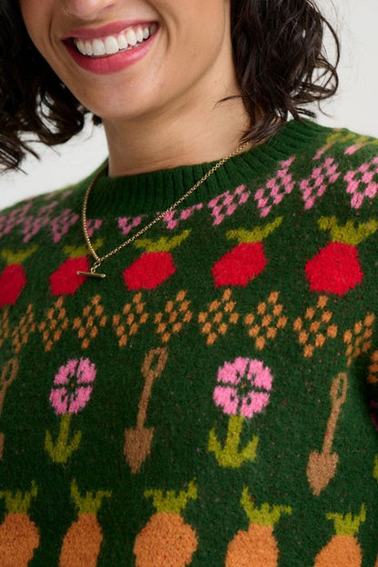 Sugarhill Brighton Laverne Jumper Green Allotment Fairisle