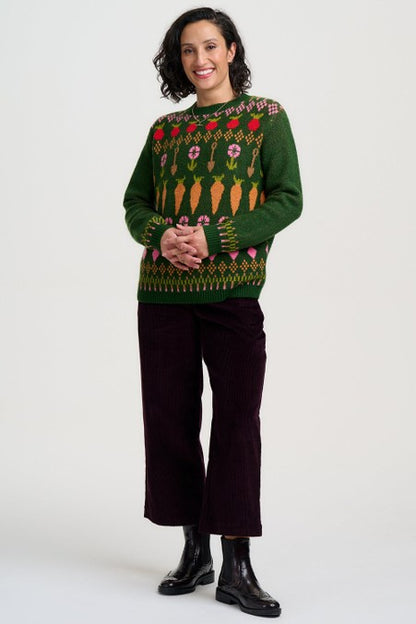 Sugarhill Brighton Laverne Jumper Green Allotment Fairisle