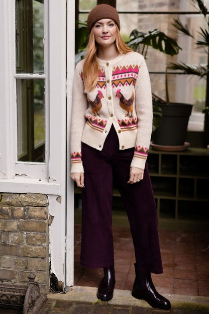 Sugarhill Brighton Lindley Cord Cropped Trousers Dark Plum