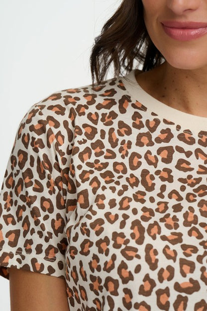Sugarhill Brighton Maggie T-shirt Cream Classic Leopard