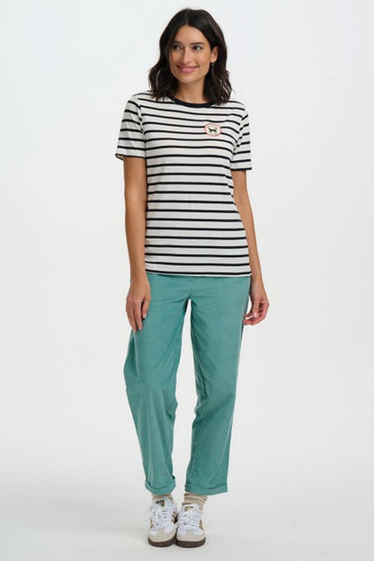 Sugarhill Brighton Maggie T-shirt Off White / Black Lucky Cat