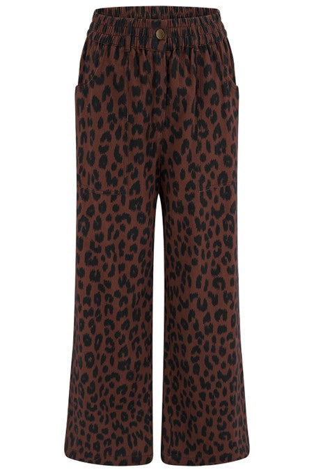Sugarhill Brighton Nica Wide Leg Trousers Rust/Navy Ikat Leopard