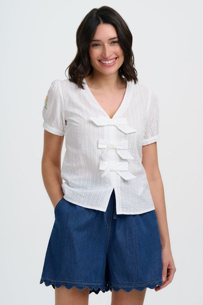 Sugarhill Brighton Shelly Scallop Shorts Deep Blue Denim