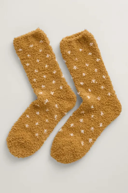 Womens Socks Seasalt Socks Seasalt Women's Short Fluffies Socks Confetti Dark Sunglow