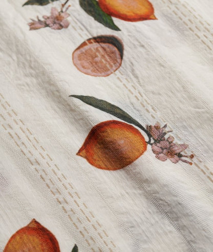 Superdry Beach Printed Short Sleeve Shirt Citrus Cream Print