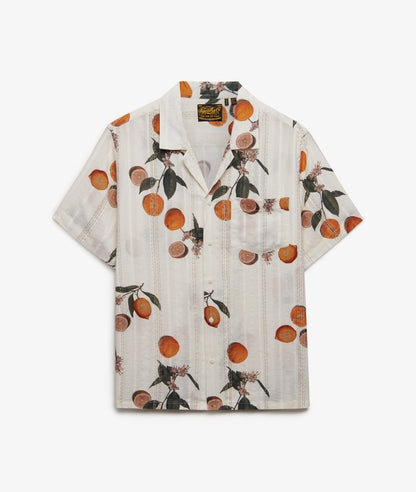 Superdry Beach Printed Short Sleeve Shirt Citrus Cream Print